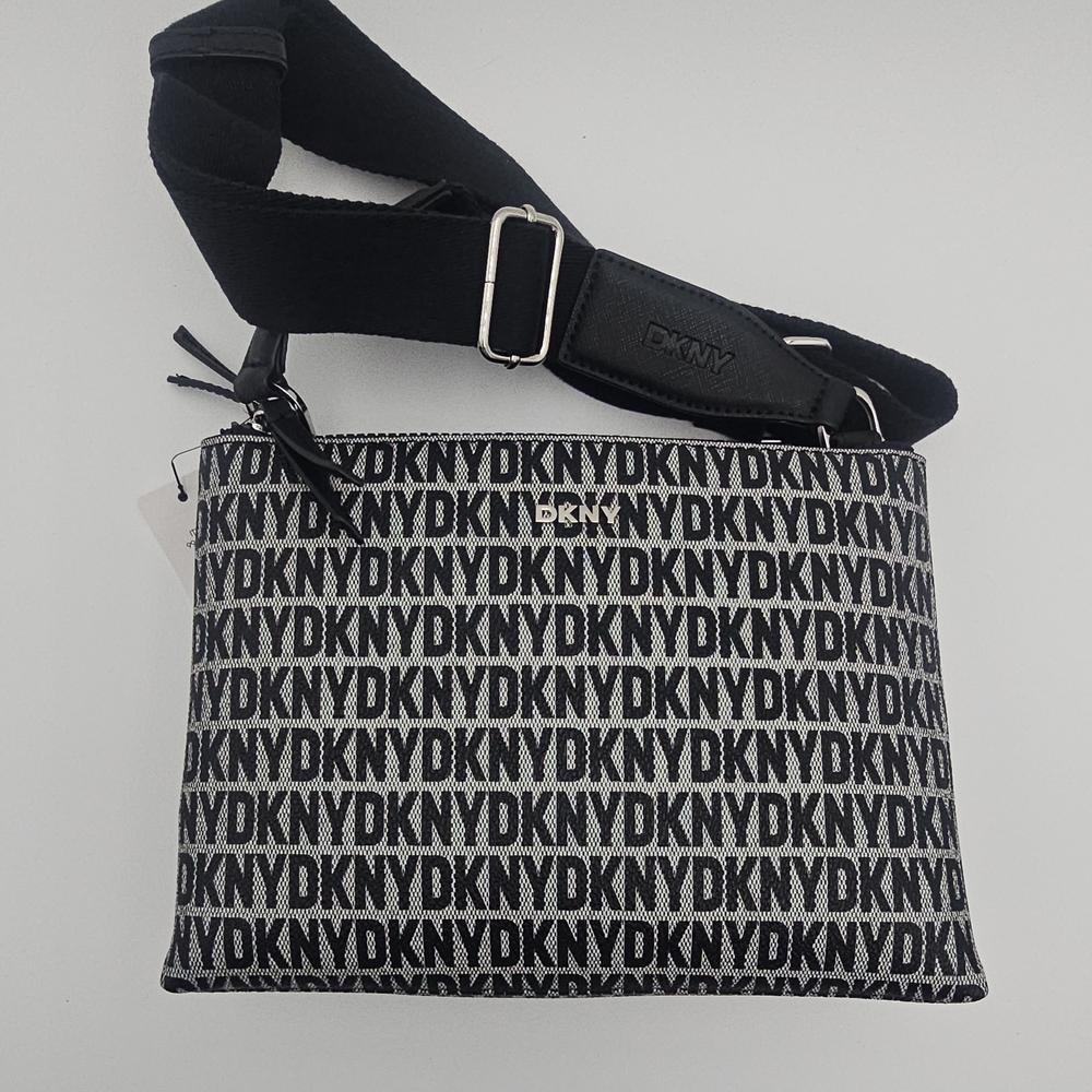 DKNY Black and Gray Logo Handbag - Picture 3 of 8